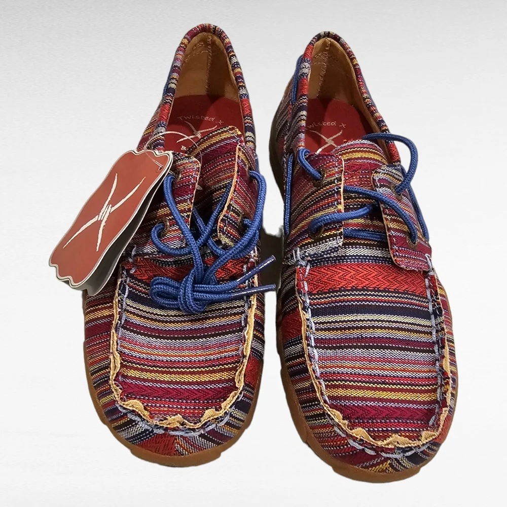 Twisted X Serape Moccasin Boat Shoes Style YDM0041 Kids Youth Size 2M
